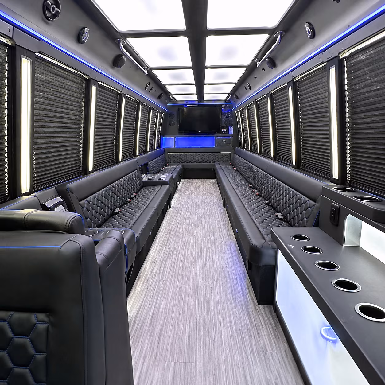 Cincinnati Bachelor & Bachelorette Transportation party bus interior