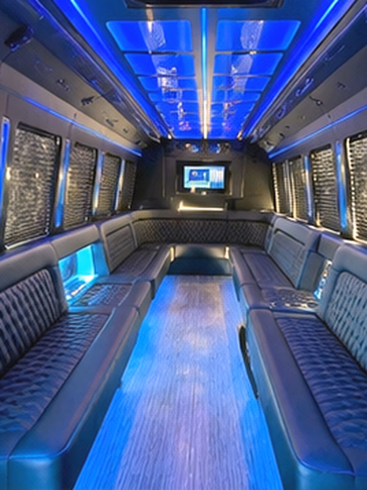 Cincinnati Sporting Event Transportation party bus interior