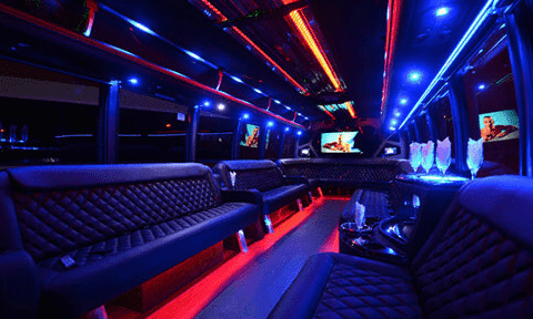 Columbus 30 Passenger Party Bus Black Interior