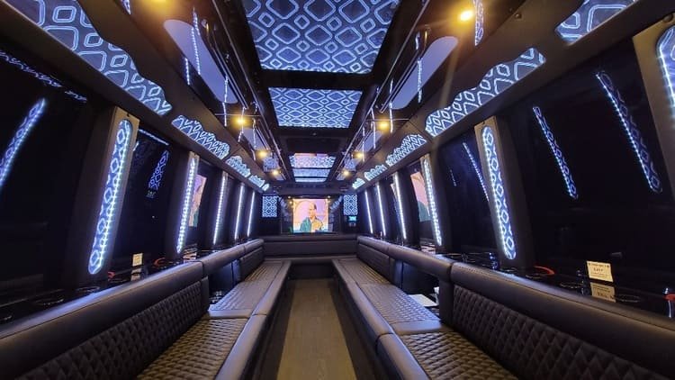 Columbus 40 Passenger Limo Bus Interior